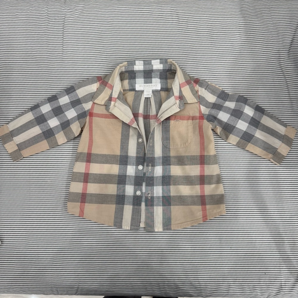 Burberry Kids Plaid Shirt - Beige, Gray, Red